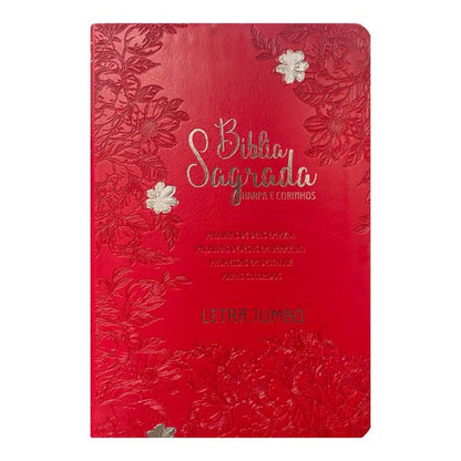 Bíblia Jumbo |ARC |  FULL COLOR - Harpa e Corinhos | CAPA PU LUXO | Jardim Vermelha