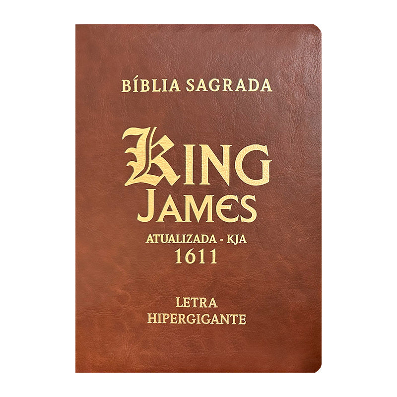 Bíblia King James Atualizada | Letra Hipergigante | Com Índice | Capa PU Luxo | Marrom