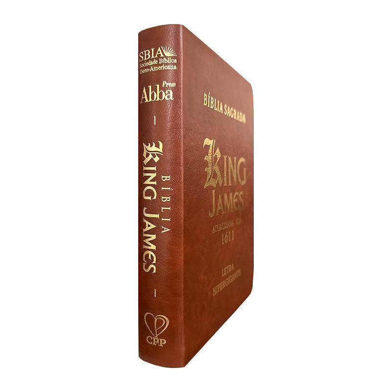 Bíblia King James Atualizada | Letra Hipergigante | Com Índice | Capa PU Luxo | Marrom