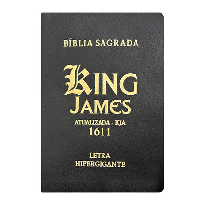 Bíblia King James Atualizada | Letra Hipergigante | Com Índice | Capa PU Luxo | Preta