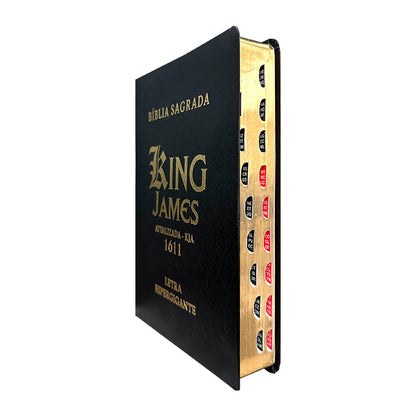 Bíblia King James Atualizada | Letra Hipergigante | Com Índice | Capa PU Luxo | Preta