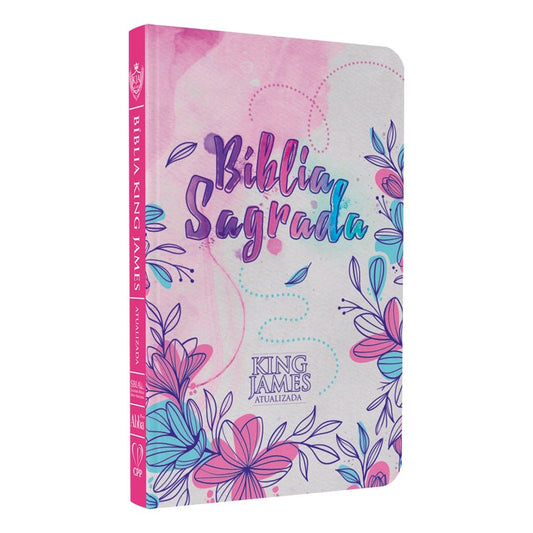 Bíblia KJA | Capa Dura | Slim |Edição Luxo| Flores Desenho
