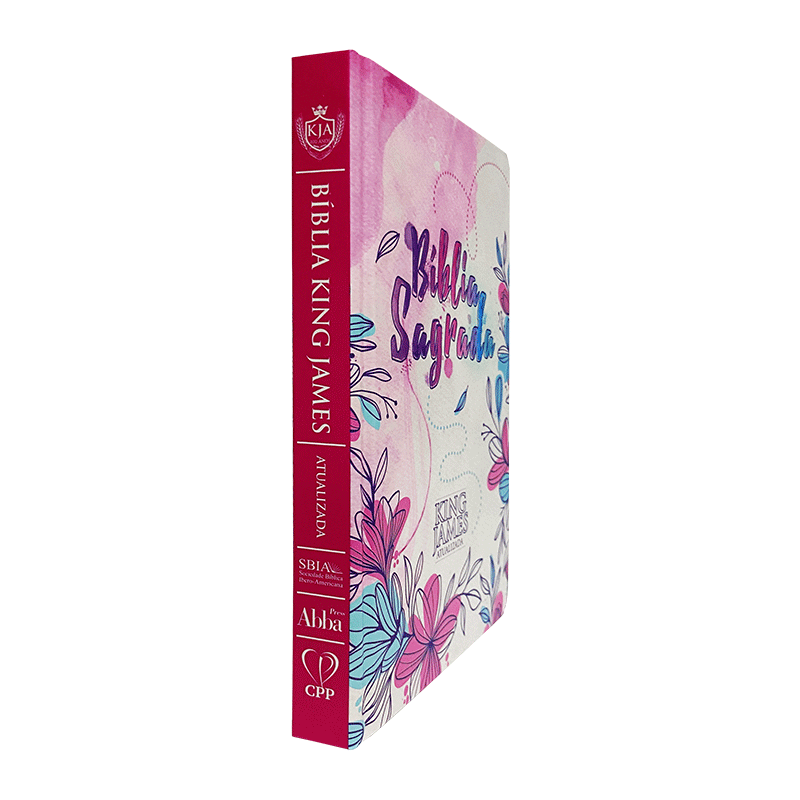Bíblia KJA | Capa Dura | Slim |Edição Luxo| Flores Desenho