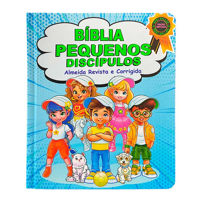 Bíblia Pequenos Discípulos | Almeida Revista e Corrigida | Edição Ampliada | Full Color | Capa Dura | Azul