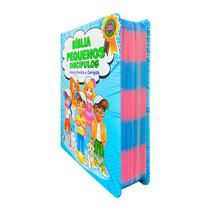 Bíblia Pequenos Discípulos | Almeida Revista e Corrigida | Edição Ampliada | Full Color | Capa Dura | Azul