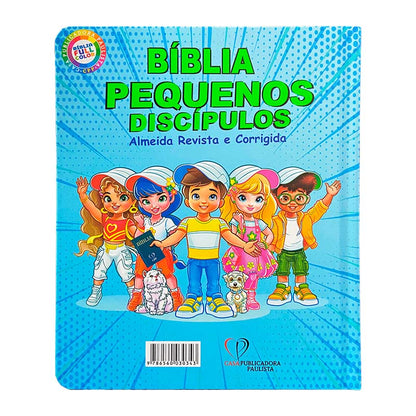 Bíblia Pequenos Discípulos | Almeida Revista e Corrigida | Edição Ampliada | Full Color | Capa Dura | Azul