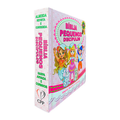 Bíblia Pequenos Discípulos | Almeida Revista e Corrigida | Edição Ampliada | Full Color | Capa Dura | Rosa