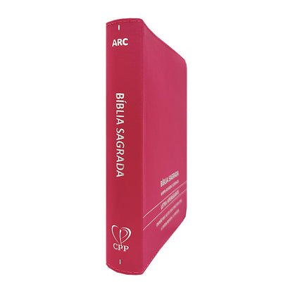 Bíblia Premium | Almeida Revista e Corrigida | Letra Hipergigante & Zíper | Full Color | Pink
