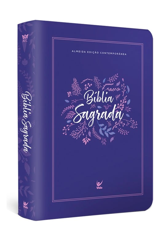 Biblia AEC - Letra Gigante - Roxo Folhas [Hardcover] Editora Vida