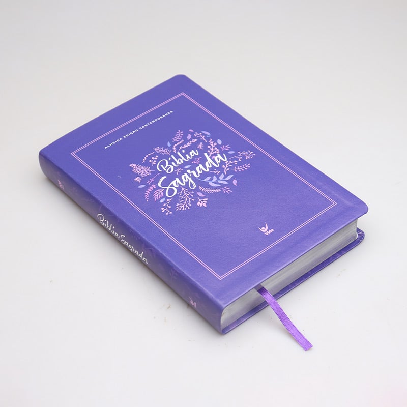 Biblia AEC - Letra Gigante - Roxo Folhas [Hardcover] Editora Vida