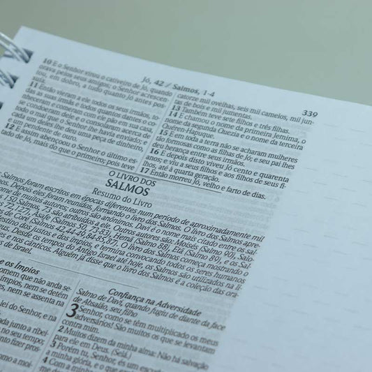 Bíblia Sagrada Anote a Palavra | RC | Harpa Avivada e Corinhos | Letra Normal | Capa Dura | Leão Aslam | Wire-o | Com Espaço Para Anotações