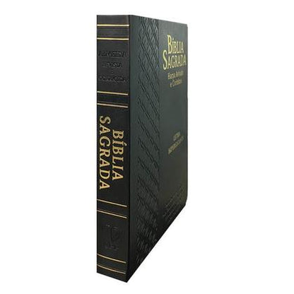Bíblia Sagrada | Letra Hipergigante | ARC | Harpa Avivada e Corinhos | Capa PU Luxo Arabesco Preta