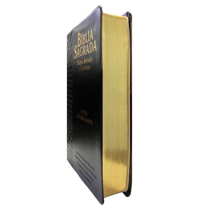 Bíblia Sagrada | Letra Hipergigante | ARC | Harpa Avivada e Corinhos | Capa PU Luxo Arabesco Preta