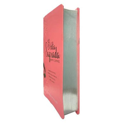 Bíblia Sagrada | Letra Hipergigante | ARC | Harpa Avivada e Corinhos | Capa PU Luxo | Floral Dalia Rosa