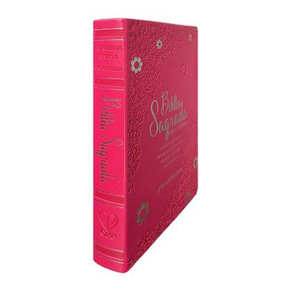 Bíblia Sagrada | Letra Hipergigante | ARC | Harpa Avivada e Corinhos | Capa PU Luxo | Floral Margarida Pink