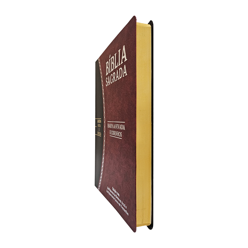 Bíblia Sagrada Slim | RC | Letra Grande | Harpa Avivada e Corinhos | Bordô e Preto