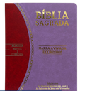 Bíblia Sagrada Slim | RC | Letra Grande | Harpa Avivada e Corinhos | Lilás e Vermelho