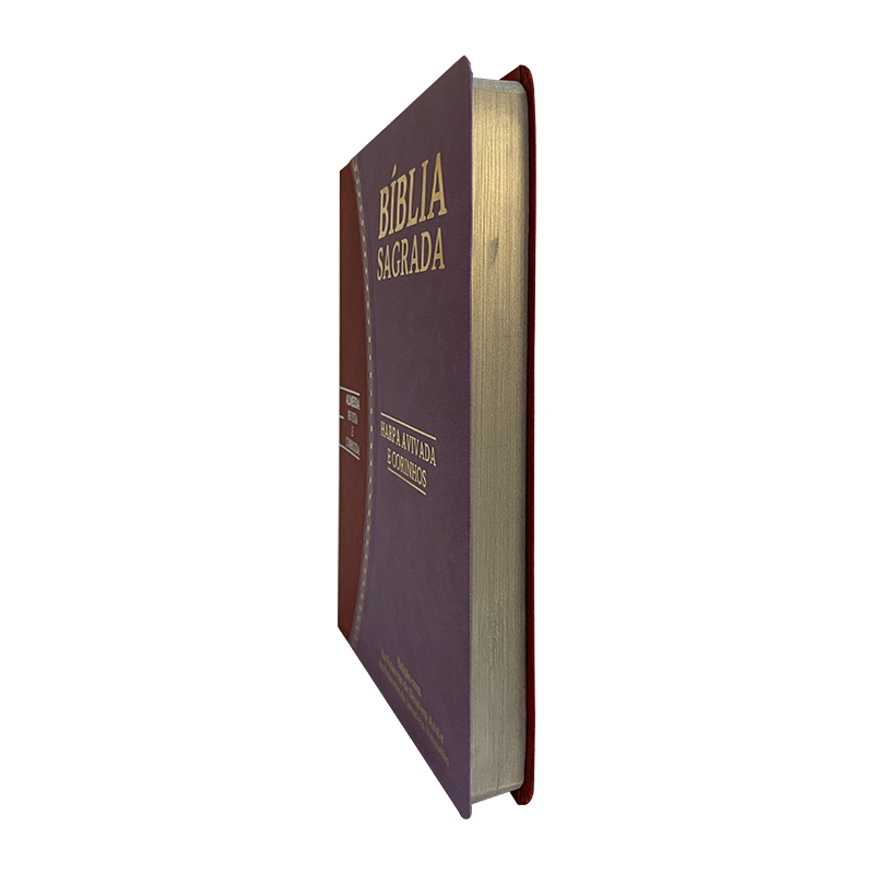 Bíblia Sagrada Slim | RC | Letra Grande | Harpa Avivada e Corinhos | Lilás e Vermelho