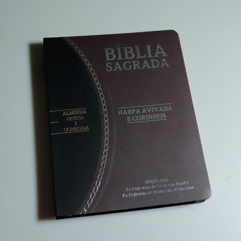 Bíblia Sagrada Slim | RC | Letra Grande | Harpa Avivada e Corinhos | Marrom e Preto
