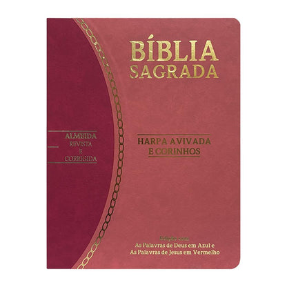 Bíblia Sagrada Slim | RC | Letra Grande | Harpa Avivada e Corinhos | Rosa e Pink