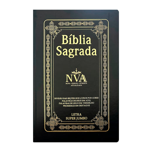 Bíblia Super Jumbo | Nova Versão Almeida Atualizada | Full Color | Capa Dura |Preta