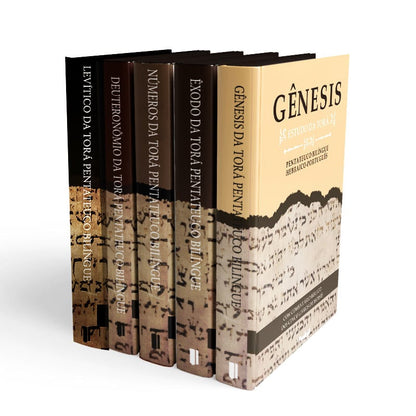 Box 5 livros Pentateuco Bílingue | Estudo da Torá
