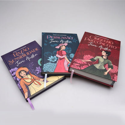 3 Livros | Capa Dura | Jane Austen | Edição com ilustrações