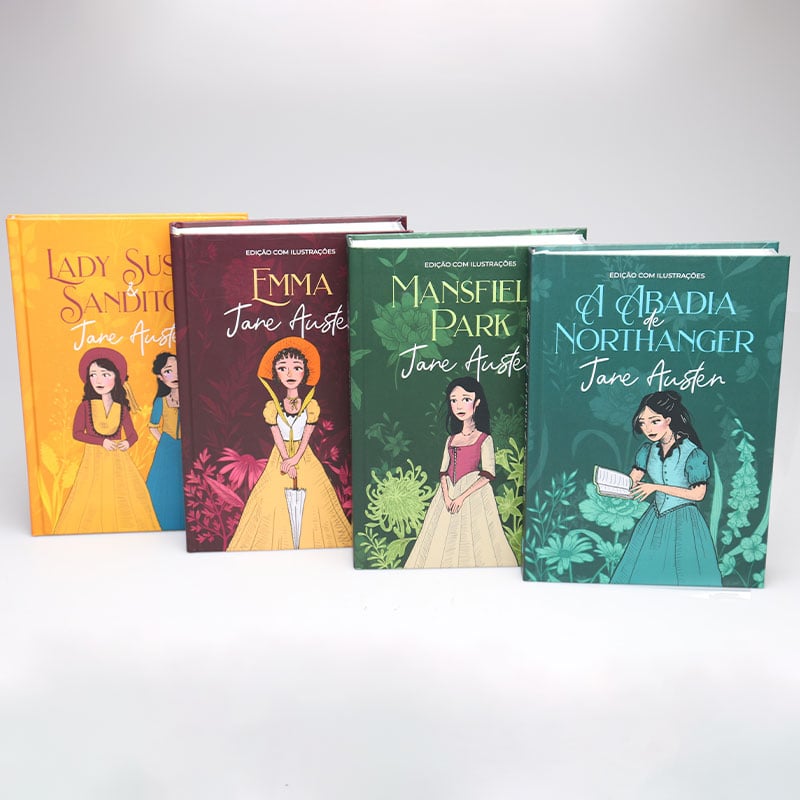 Box com 4 Livros | Jane Austen | Vol.2 | Capa Dura | Edição com ilustrações