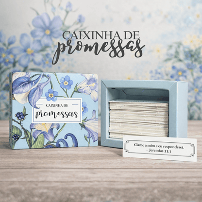 Caixinha de promessas - Flores Azul
