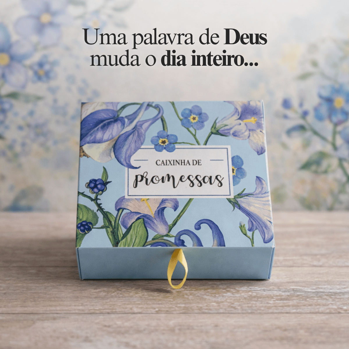 Caixinha de promessas - Flores Azul