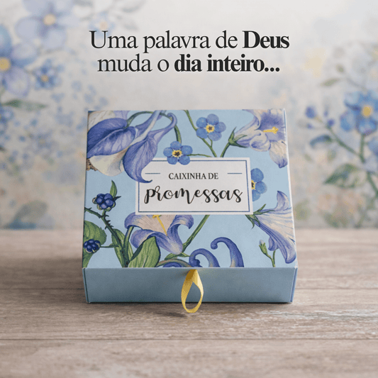 Caixinha de promessas - Flores Azul
