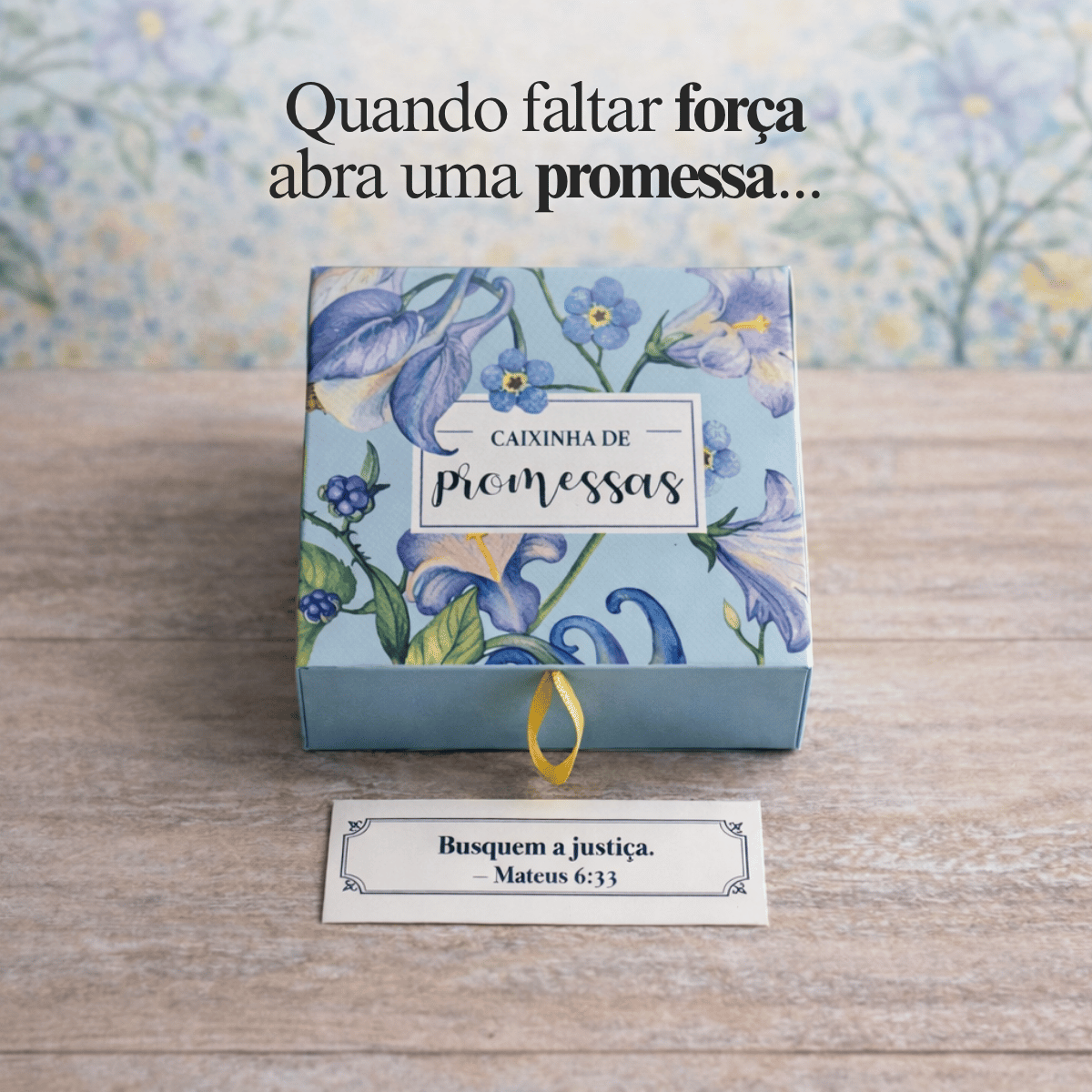 Caixinha de promessas - Flores Azul