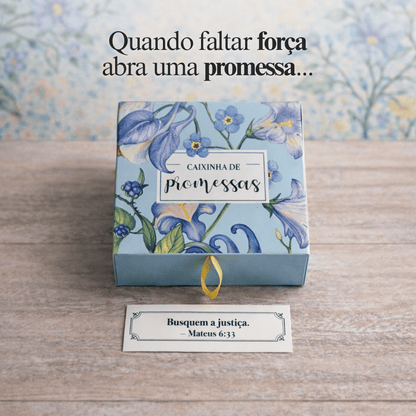 Caixinha de promessas - Flores Azul