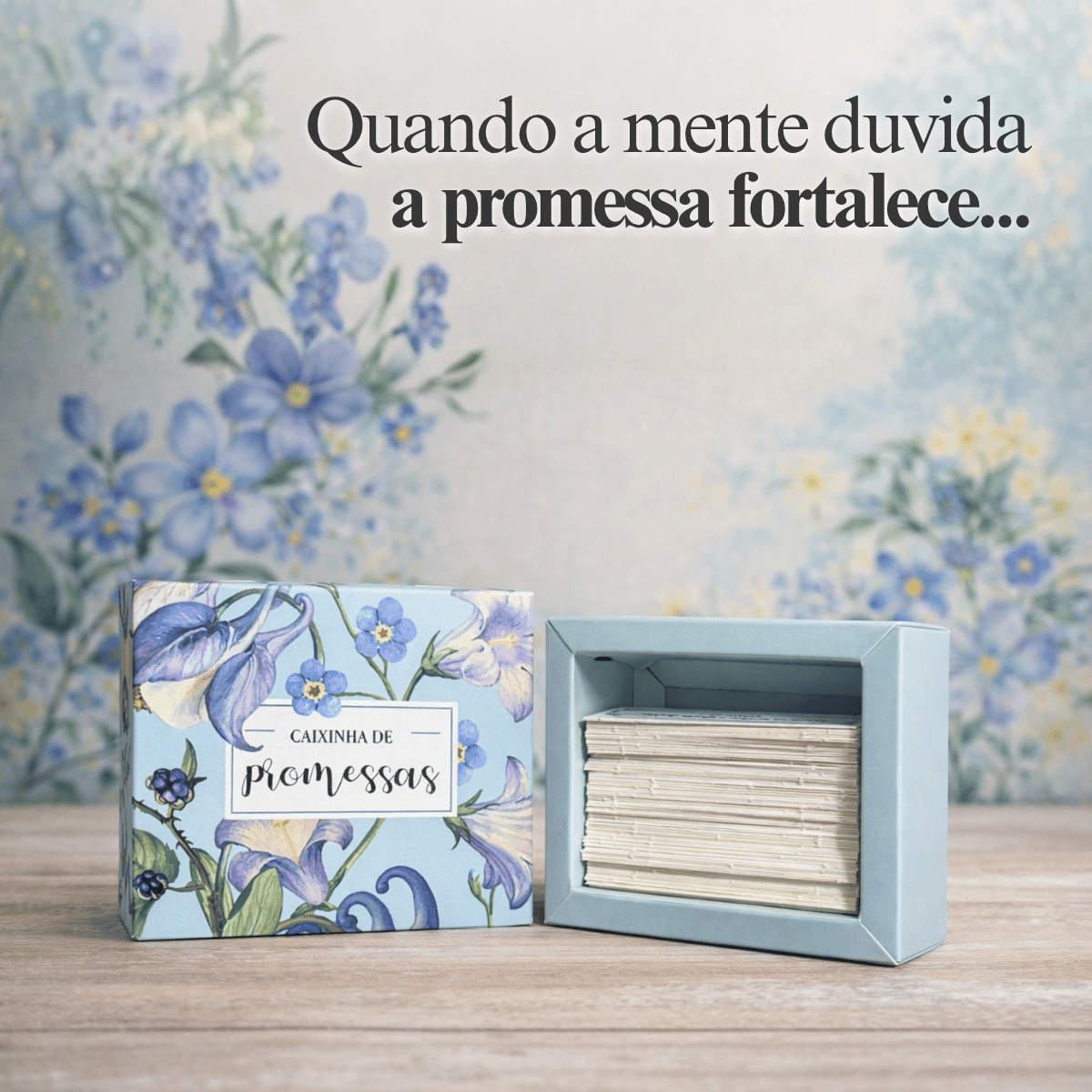 Caixinha de promessas - Flores Azul