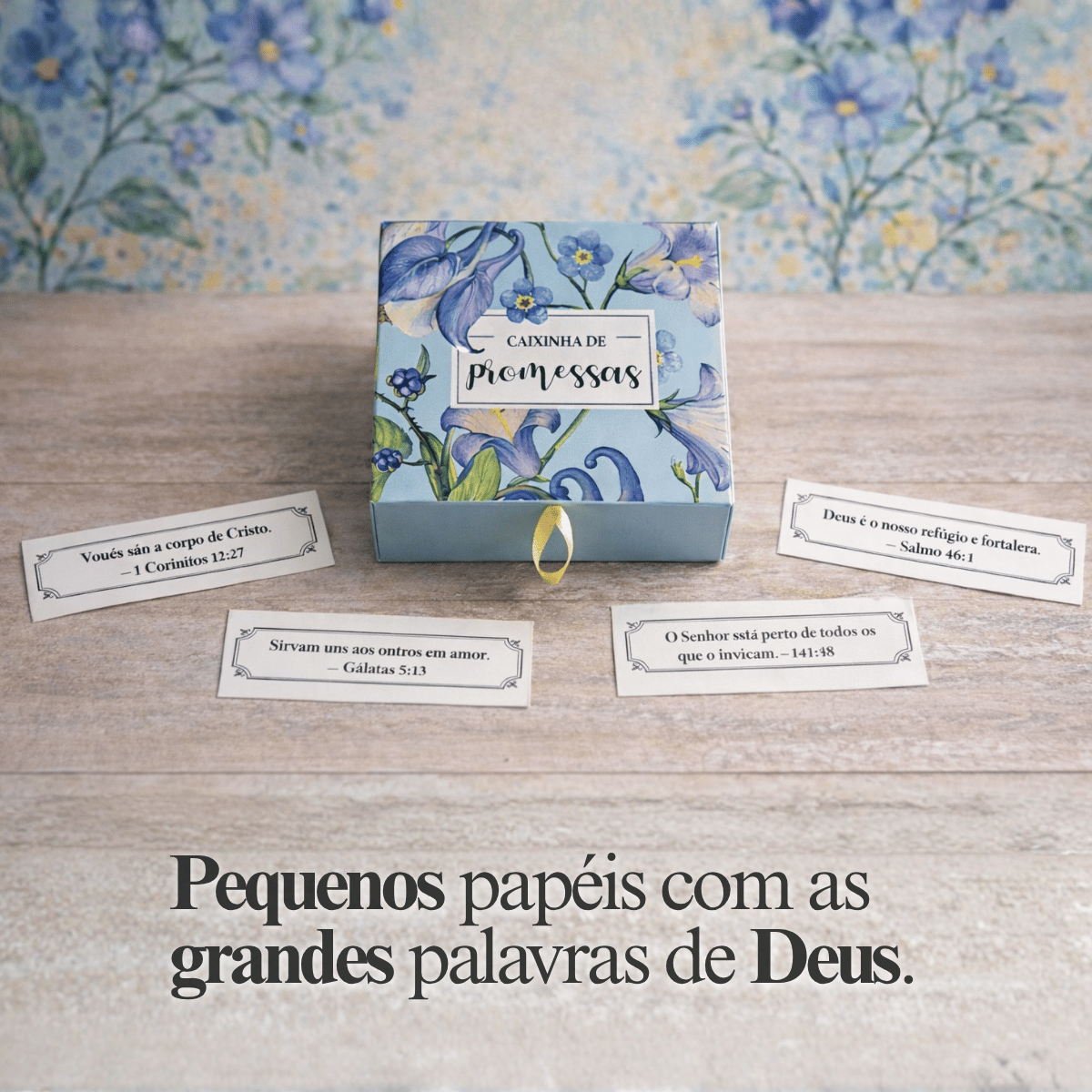 Caixinha de promessas - Flores Azul
