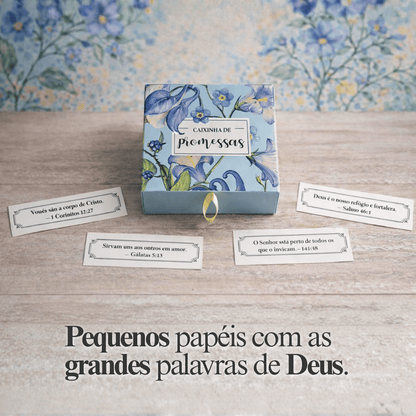 Caixinha de promessas - Flores Azul