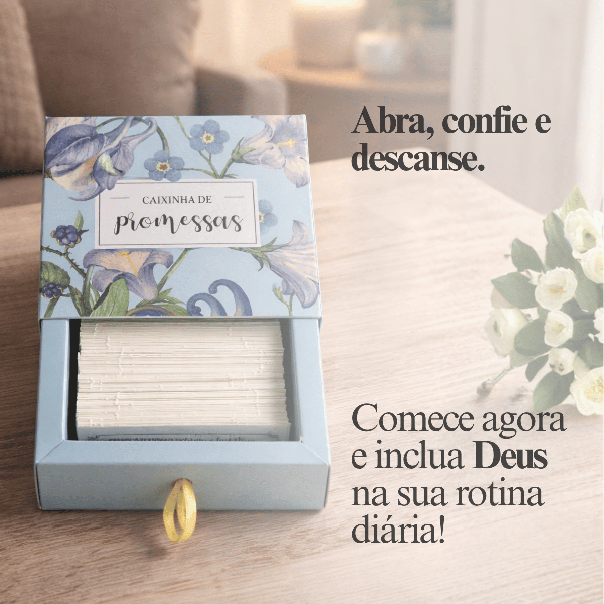 Caixinha de promessas - Flores Azul
