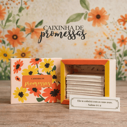Caixinha de promessas - Flores Laranja