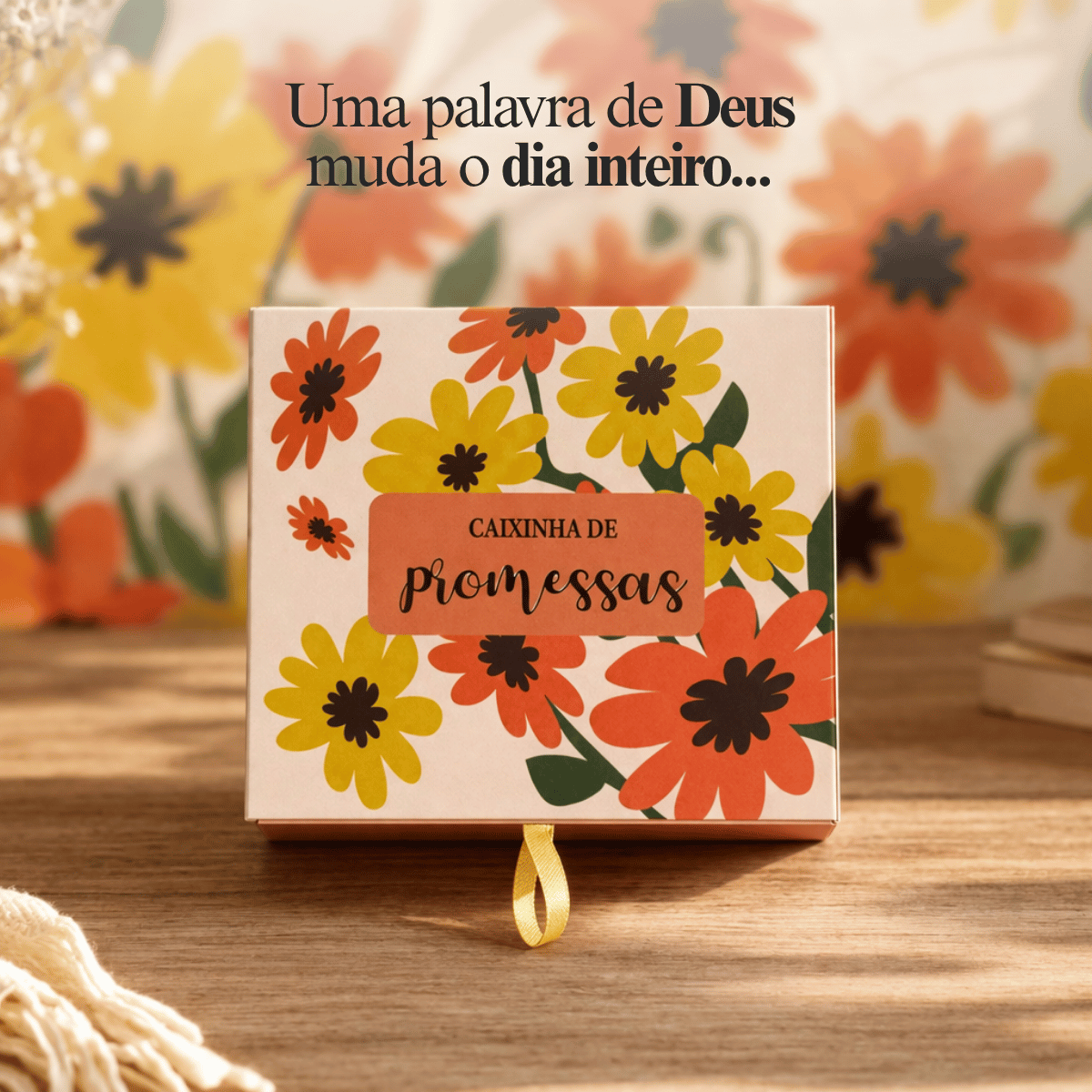 Caixinha de promessas - Flores Laranja