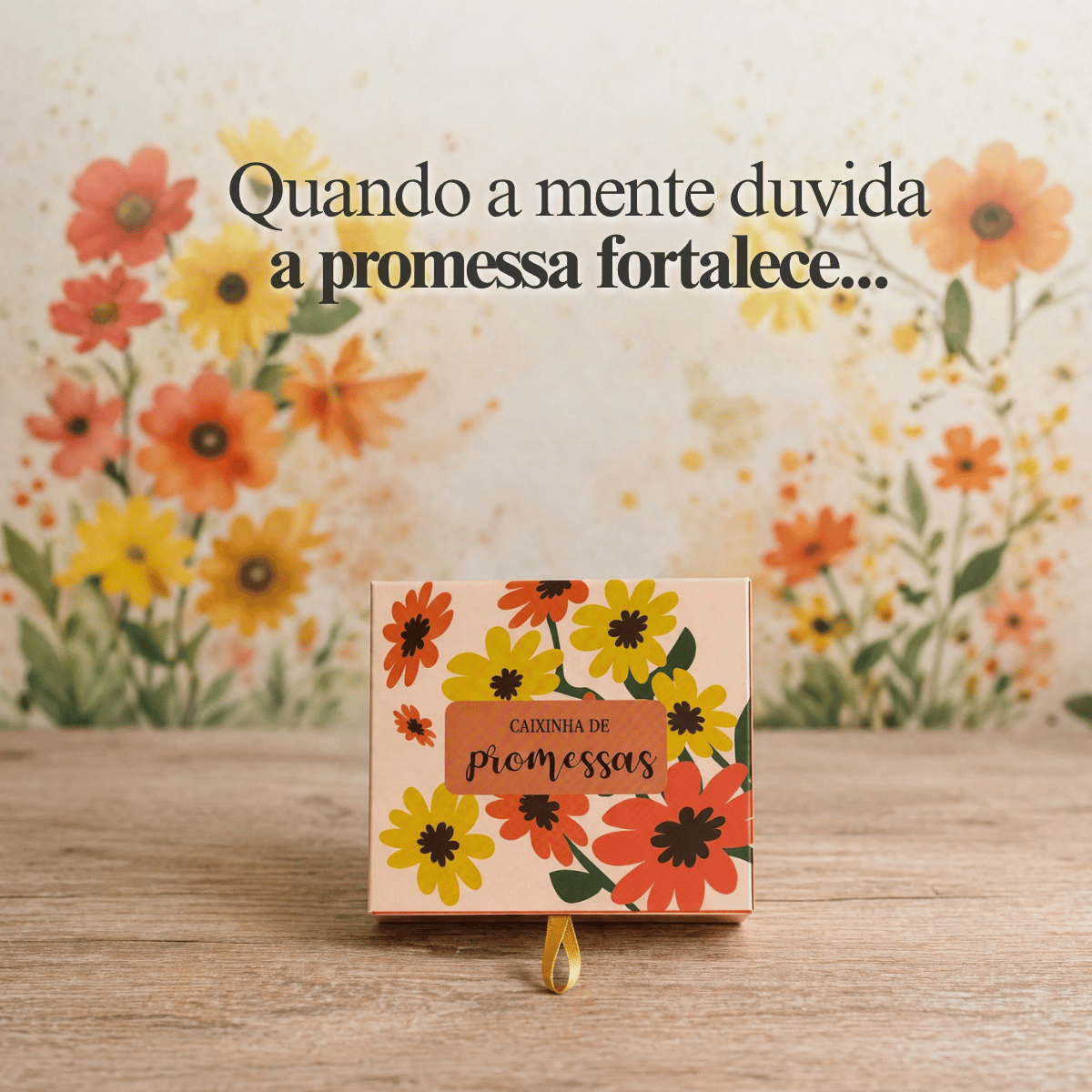 Caixinha de promessas - Flores Laranja