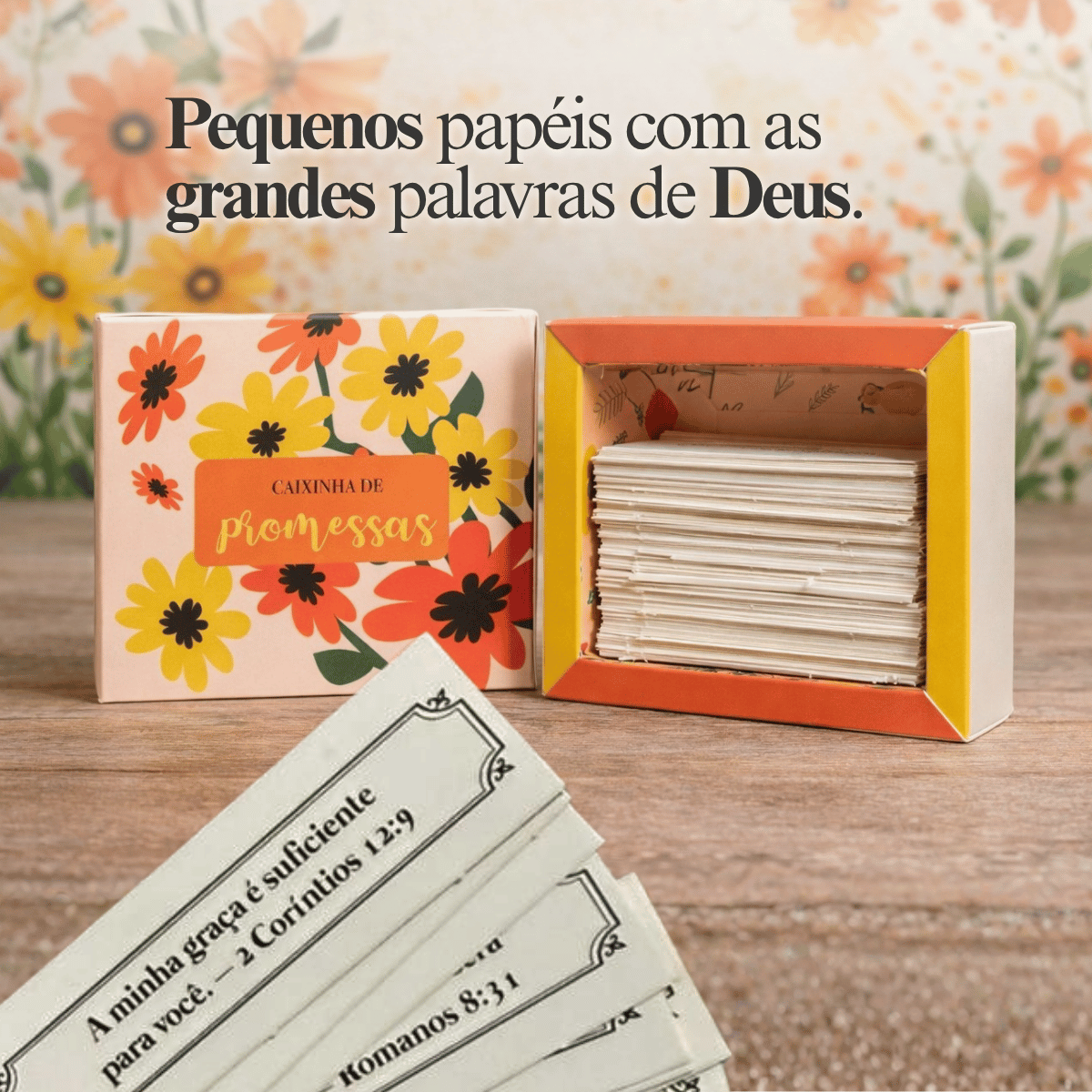 Caixinha de promessas - Flores Laranja