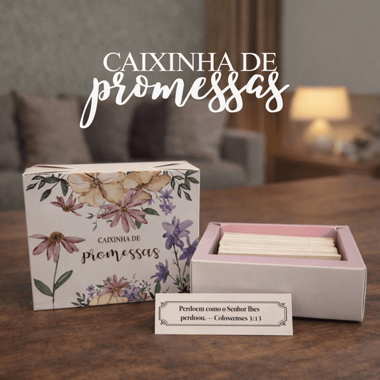Caixinha de promessas - Flores Rosa