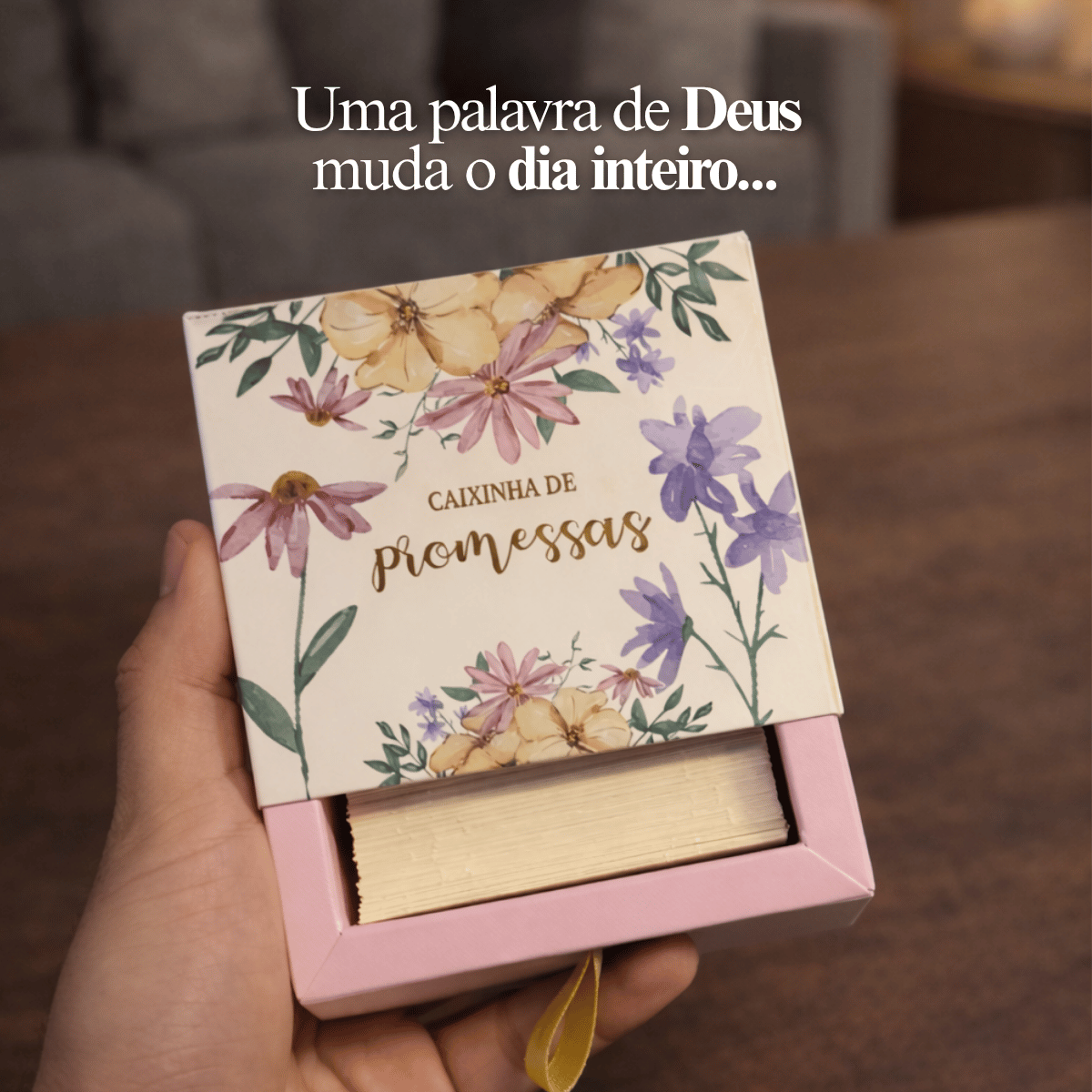 Caixinha de promessas - Flores Rosa
