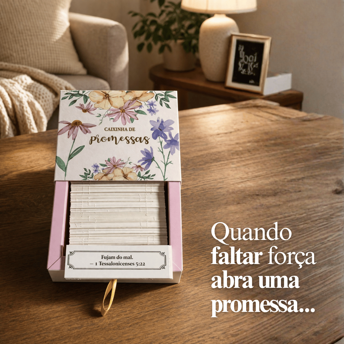 Caixinha de promessas - Flores Rosa