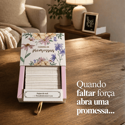 Caixinha de promessas - Flores Rosa