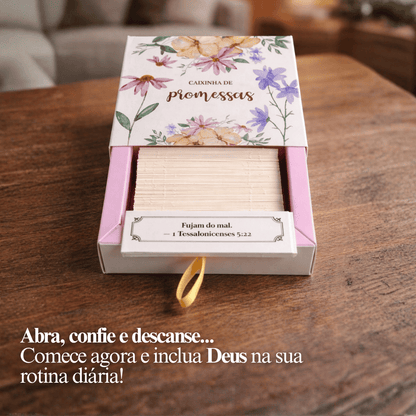Caixinha de promessas - Flores Rosa