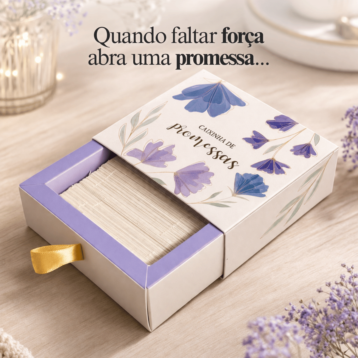 Caixinha de promessas - Flores Roxa