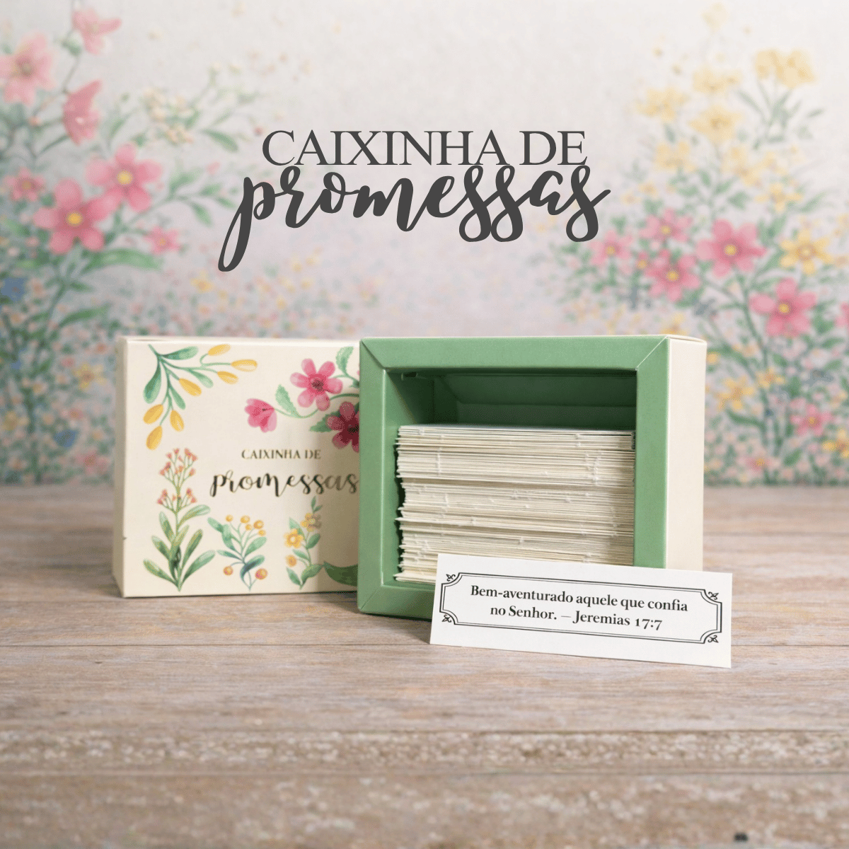 Caixinha de promessas - Flores Verde