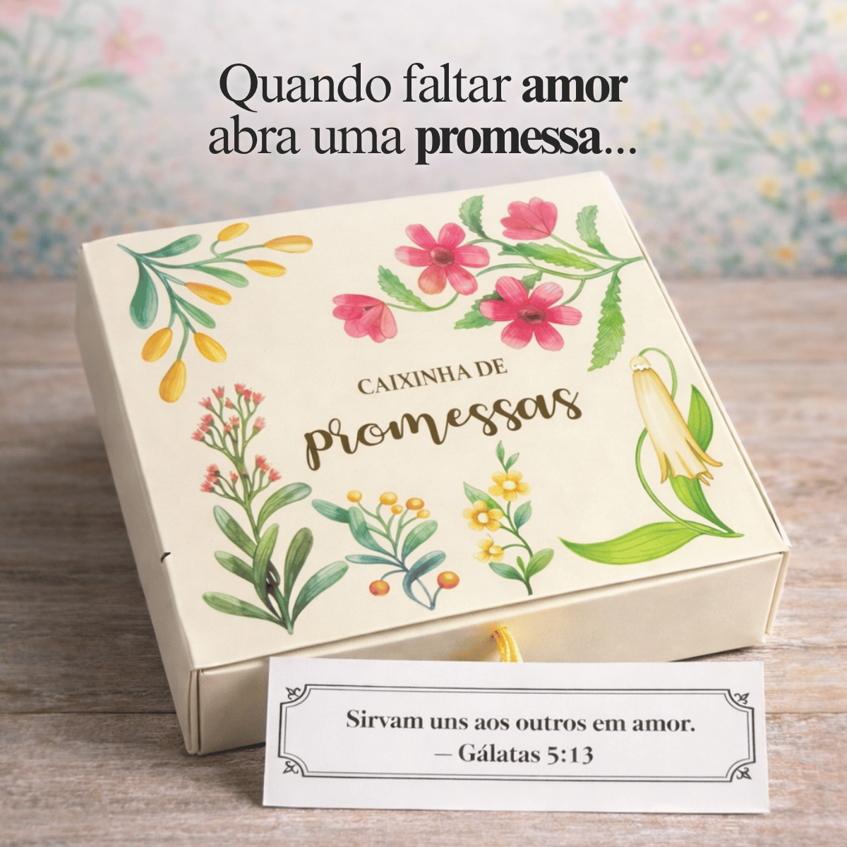 Caixinha de promessas - Flores Verde