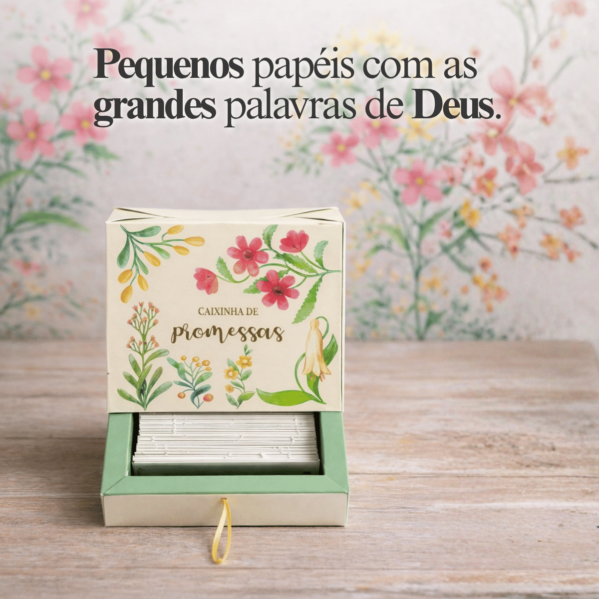 Caixinha de promessas - Flores Verde